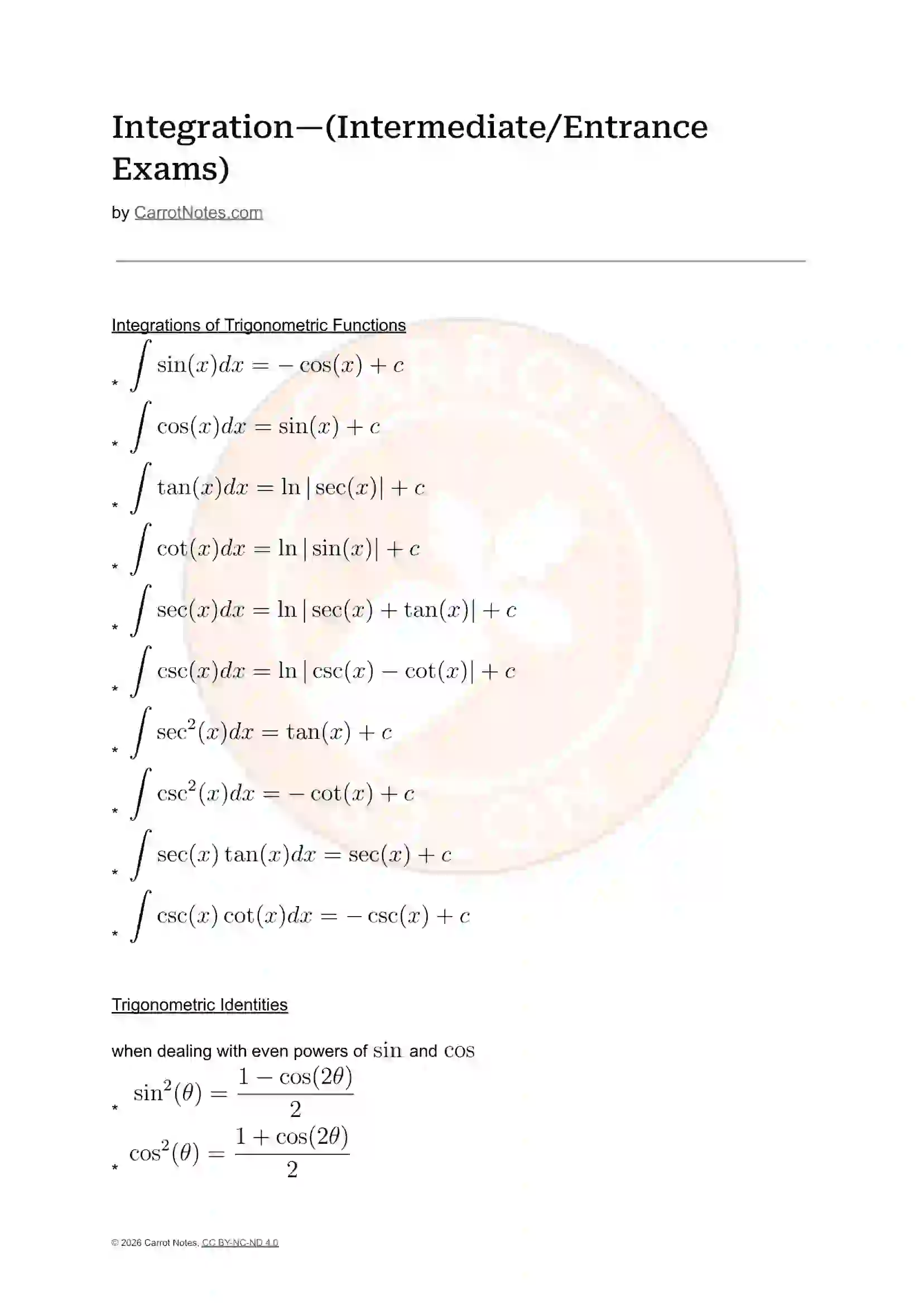 Integration Notes Preview